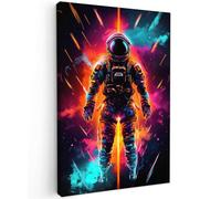 MuchoWow© Cuadros Decoracion Salon Modernos 60x90 cm para Dormitorios Cuadro Decorativos de Salon Lienzos Decorativo Pared Decoracion Dormitorio Matrimonio Astronauta - Neón - Videojuegos