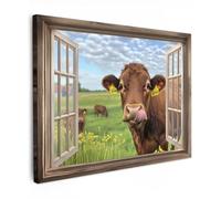 MuchoWow© Cuadros Decoracion Salon Modernos 70x50 cm para Dormitorios Cuadro Decorativos de Salon Lienzos Decorativo Pared Comedor Decoracion Pasillo Ganado - Pradera - Paisaje - Fauna