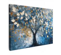MuchoWow© Cuadros Decoracion Salon Modernos 70x50 cm para Dormitorios Cuadro Decorativos de Salon Lienzos Decorativo Pictures for Living Room Decorarivos Azul - Arte - Arbol de la vida