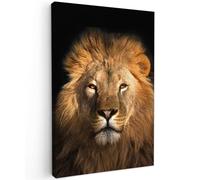 MuchoWow© Cuadros Decoracion Salon Modernos 80x120 cm Lienzos de Fotos Pared Wall Art Lienzo Decoração Cuadro de salones León - Animales - Negro - Claro - Marrón - Retrato