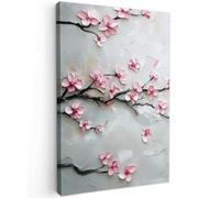 MuchoWow© Cuadros Decoracion Salon Modernos 80x120 cm para Dormitorios Cuadro Decorativos de Salon Lienzos Decorativo Pared Decoracion Lienzo Modernos Florecer - Artístico - Rosa - Sakura