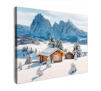 MuchoWow© Cuadros Decoracion Salon Modernos 80x60 cm para Dormitorios Cuadro Decorativos de Salon Lienzos Decorativo Pared Decoracion Dormitorio Matrimonio Invierno - Cabaña - Montaña - Vista