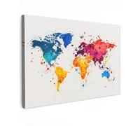 MuchoWow© Cuadros Decoracion Salon Modernos 90x60 cm Dormitorios Cuadro Decorativos de Salon Lienzos Decorativo Decoración Modernos Cabecero Cama Mapa - Grafiti - Llamativo