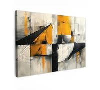 MuchoWow© Cuadros Decoracion Salon Modernos 90x60 cm para Dormitorios Cuadro Decorativos de Salon Lienzos Decorativo Pared Comedor Decoracion Pasillo Arte moderno - Oro - Abstracto - Blanco