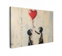 MuchoWow© Cuadros Decoración Salon Modernos 90x60 cm Pinturas Lienzo Decorativo para Pared Decoracion Hogar Lienzos Arte callejero - Banksy - Globo - Graffiti - Retro