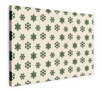 MuchoWow© Cuadros Decoracion Salon Modernos para Dormitorios Cuadro | 150x100 cm Decorativos Lienzos Decorativo Pared Dormitorio Matrimonio Adornos Navideños Copo de nieve - Crema - Verde - Navid