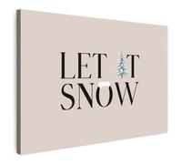MuchoWow© Cuadros Decoracion Salon Modernos para Dormitorios Cuadro | 150x100 cm Decorativos Lienzos Decorativo Pared Dormitorio Matrimonio Adornos Navideños Texto - Navidad - Nieve