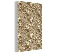 "MuchoWow© Cuadros Decorativos 40x60 cm Paneles Insonorizacion Acusticos Panel Acustico Decorativo Insonorizar Habitacion Aislante Gotas - Orgánico - Oro"