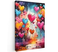 MuchoWow© Cuadros Decorativos Modernos para Sala 60x90 cm Lienzos Decoracion Pared Salon Quadros Decoração Dormitorios Corazones - Colores - Arte - Amor