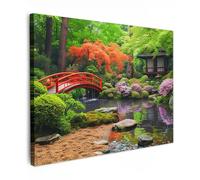 MuchoWow© Cuadros Decorativos Modernos para Sala 70x50 cm Lienzos Decoracion Pared Salon Quadros Decoração Dormitorios Jardín japonés - Naturaleza - Árboles - Plantas - Japón
