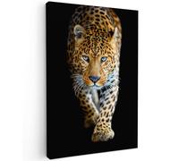 MuchoWow© Cuadros Decorativos Modernos para Sala 80x120 cm Lienzos Decoracion Pared Salon Quadros Decoração Dormitorios Leopardo - Animales - Retrato - Animales salvajes - Negro