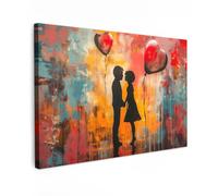 MuchoWow© Cuadros Decorativos Modernos para Sala 90x60 cm Lienzos Decoracion Pared Salon Quadros Decoração Dormitorios Arte callejero - Amor - Graffiti - Arte - Banksy