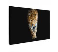 MuchoWow© Cuadros Decorativos Modernos para Sala 90x60 cm Lienzos Decoracion Pared Salon Quadros Decoração Dormitorios Leopardo - Animales - Retrato - Animales salvajes - Negro