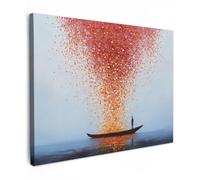 MuchoWow© Cuadros Modernos Decorativos Lienzos | 80x60 cm Decoracion Salon Dormitorios Cabecero Cama Nube - Confeti - Barco - Superficie Acuática