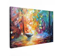 MuchoWow© Cuadros Salon Modernos 120x80 cm Adornos Pared Decorativos Dormitorio Lienzo Pinturas Quadro Decoración Colorido - Pintura al óleo - Agua - Barco