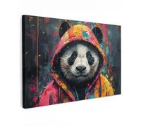 MuchoWow© Cuadros Salon Modernos 120x80 cm Adornos Pared Decorativos Dormitorio Lienzo Pinturas Quadro Decoración Graffiti - Panda - Animales - Arte pop - Urbano