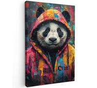 MuchoWow© Cuadros Salon Modernos 40x60 cm Adornos Pared Decorativos Dormitorio Lienzo Pinturas Quadro Decoración Graffiti - Panda - Animales - Arte pop - Urbano