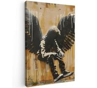 MuchoWow© Cuadros Salon Modernos 60x90 cm Lienzos de Fotos Pared Decoracion Habitacion Wall Art Lienzo Decoração Cuadro Graffiti - Arte - Alas - Arte callejero - Banksy