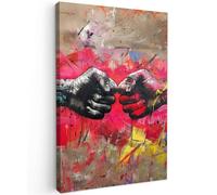MuchoWow© Cuadros Salon Modernos 80x120 cm Adornos Pared Decorativos Dormitorio Lienzo Pinturas Quadro Decoración Arte callejero - Manos - Graffiti - Arte - Banksy
