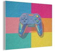 "MuchoWow© Decoracion Pared 100x70 cm Paneles Acusticos Decorativos Panel Insonorizante Insonorizar Habitacion Insonorizacion Cuadros Juego - Mando - Colores"