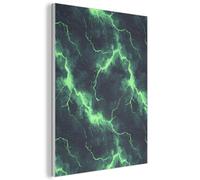 MuchoWow© Decoracion Pared 30x40 cm Paneles Acusticos Decorativos Panel Insonorizante Insonorizar Habitacion Insonorizacion CuadrosVerde - Rayo - Tormenta