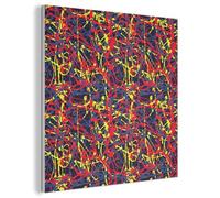 MuchoWow© Decoracion Pared 80x80 cm Paneles Acusticos Decorativos Panel Insonorizante Insonorizar Habitacion Insonorizacion CuadrosAcuarelas - Rojo - Amarillo