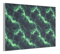 MuchoWow© Decoracion Pared 90x60 cm Paneles Acusticos Decorativos Panel Insonorizante Insonorizar Habitacion Insonorizacion CuadrosVerde - Rayo - Tormenta