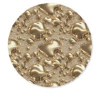 MuchoWow© Felpudo Redondo 90 cm Felpudos Originales Entrada Casa Tapete Goma Original Alfombrilla Polipropileno el Antideslizante Comprar Azul Gotas - Orgánico - Oro