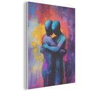 MuchoWow© Fieltros Decoracion Salon Moderno 50x70 cm Para Dormitorio Adorno Pared Estilo Actual Comedor Pasillo Wall Art Abrazar - Cuerpos - Púrpura