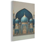 MuchoWow© Fieltros Ornamentales Sala Modernidad 50x70 cm Para Cuarto Principal Elemento Pared Matrimonio Wall Art Cúpulas - Azul - Mezquita
