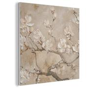 MuchoWow© Fieltros Ornamentales Sala Modernidad 60x60 cm Para Cuarto Principal Elemento Pared Matrimonio Wall Art Flores - Moderno - Beige - Blanco - Floración