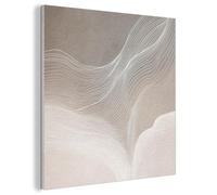 MuchoWow© Fieltros Ornamentales Sala Modernidad 80x80 cm Para Cuarto Principal Elemento Pared Matrimonio Wall Art Líneas Onduladas - Corrientes De Aire - Armónico