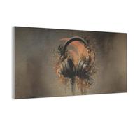 MuchoWow© Insonorizar Habitacion 160x80 cm Paneles Acusticos Acoustic Panel Insonorizante Pared Insonorizacion Decoracion Cuadros Decorativos Auriculares - Marrón - Pintura - Vintage