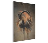 MuchoWow© Insonorizar Habitacion 90x120 cm Paneles Acusticos Acoustic Panel Insonorizante Pared Insonorizacion Decoracion Cuadros Decorativos Auriculares - Marrón - Pintura - Vintage