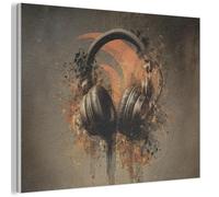MuchoWow© Insonorizar Habitacion Paneles Acusticos Acoustic Panel | 100x70 cm - Insonorizante Pared Insonorizacion Decoracion Cuadros Decorativos Auriculares - Marrón - Pintura - Vintage
