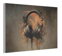 MuchoWow© Insonorizar Habitacion Paneles Acusticos Acoustic Panel | 60x40 cm - Insonorizante Pared Insonorizacion Decoracion Cuadros Decorativos Auriculares - Marrón - Pintura - Vintage