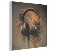 MuchoWow© Insonorizar Habitacion Paneles Acusticos Acoustic Panel | 80x80 cm - Insonorizante Pared Insonorizacion Decoracion Cuadros Decorativos Auriculares - Marrón - Pintura - Vintage