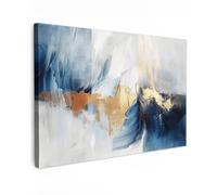 MuchoWow© Laminas Cuadros de Salon para Dormitorio 120x80 cm Lienzos Decoración Pared Cuadro Habitacion Decoracion Oro - Azul - Acuarela - Arte - Moderno