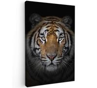 MuchoWow© Laminas Cuadros de Salon para Dormitorio 40x60 cm Lienzos Decoración Pared Cuadro Habitacion Decoracion Tigre - Vida salvaje - Retrato - Negro - Animales