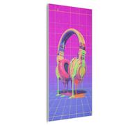 MuchoWow© Paneles Acusticos Decorativos 100x200 cm Acoustic Panel Acustico Decorativo Aislante Insonorizacion Decoracion Habitacion Diseño Moderno Insonorizar Beats - Neon - Pintura - Auriculares