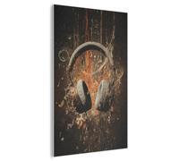 MuchoWow© Paneles Acusticos Insonorizacion 100x150 cm Panel Acustico Decorativo Aislante Decoracion Insonorizar Habitacion Decorativos Para Pared Auriculares - Marrón - Pinceladas dinámicas