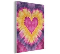 "MuchoWow© Paneles Acusticos Insonorizacion 30x40 cm Panel Acustico Decorativo Aislante Decoracion Insonorizar Habitacion Decorativos Para Pared Tie dye - Forma de corazón - Llamas - Naranja"