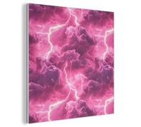 MuchoWow© Paneles Decorativos 60x60 cm Acusticos Panel Acustico Decorativo Cuadros Decoracion Insonorizar Habitacion InsonorizacionRosa - Tormenta - Nubes