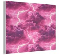 MuchoWow© Paneles Decorativos 70x50 cm Acusticos Panel Acustico Decorativo Cuadros Decoracion Insonorizar Habitacion InsonorizacionRosa - Tormenta - Nubes