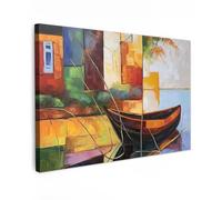 MuchoWow© Quadros Decoração Sala 120x80 cm Cuadros Decoracion Dormitorios Lienzos Decorativos para Dormitorios Modernos Abstracto - Arte - Barco - Colores