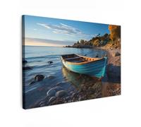 MuchoWow© Quadros Decoração Sala 120x80 cm Cuadros Decoracion Dormitorios Lienzos Decorativos para Dormitorios Modernos Marinas - Marineros - Barca - Lago - Paisaje - Marinera - Agua