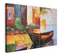 MuchoWow© Quadros Decoração Sala Cuadros Decoracion Dormitorios Lienzos | 60x40 cm - Decorativos para Modernos Abstracto - Arte - Barco - Colores