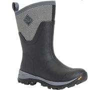 Muck Boots Arctic Ice Mid AGAT, Botas de Lluvia Mujer, Negro Gris Geométrico, 38.5 EU