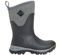 Muck Boots Arctic Ice Mid Agat para Mujer, Botas de Lluvia, Negro Gris Geométrico, 37 EU