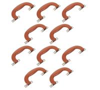 MUCKLILY 10 Asas de Repuesto para Maleta de Plástico Semicircular Tamaño Grande 437 Color Marrón Patas Plateadas Asa Antideslizante para Cajas de Herramientas y Bolsos de Fotografía